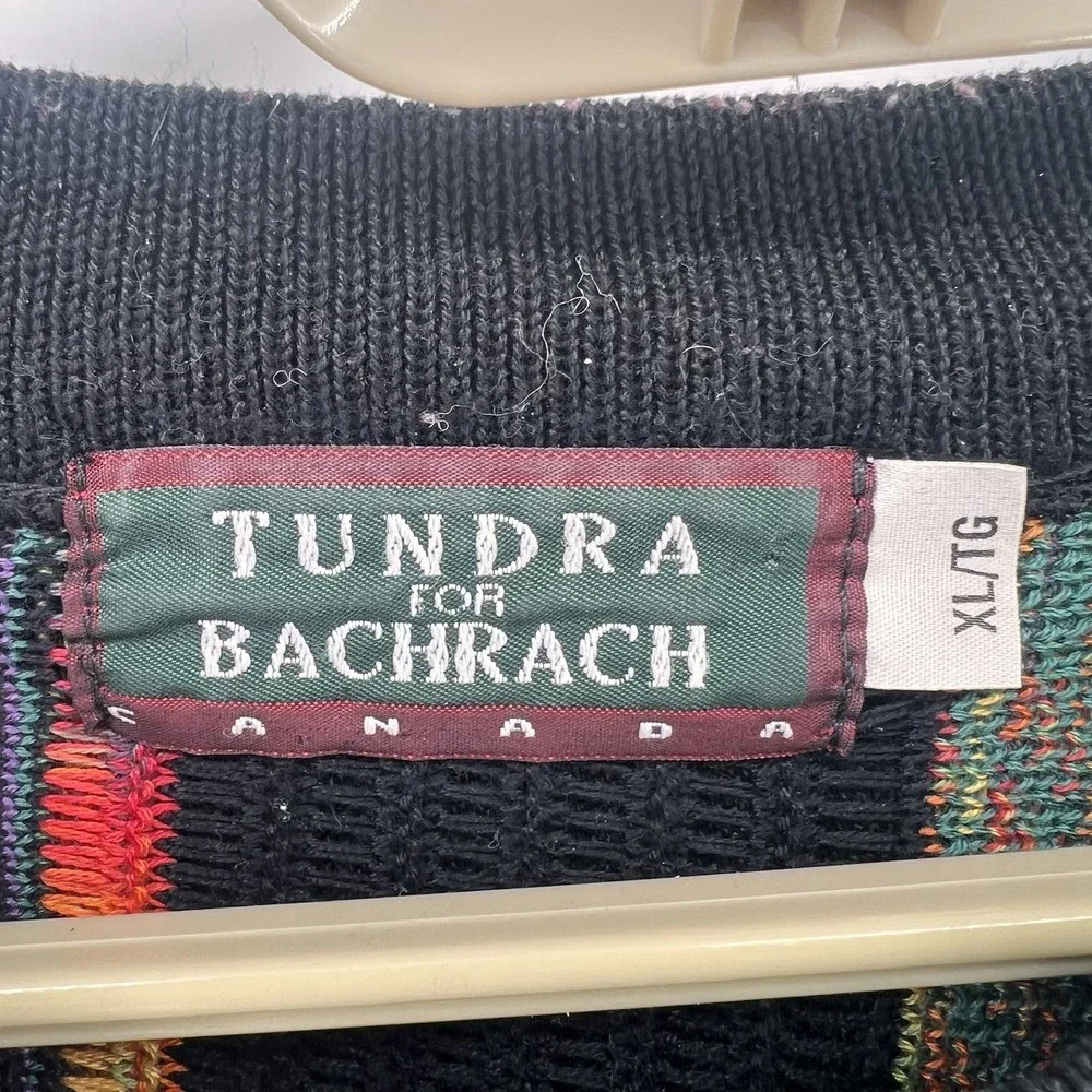 Vintage Tundra for Bachrach Men's 3D Knit Pullover Sweater‎ XL Mercerized Cotton